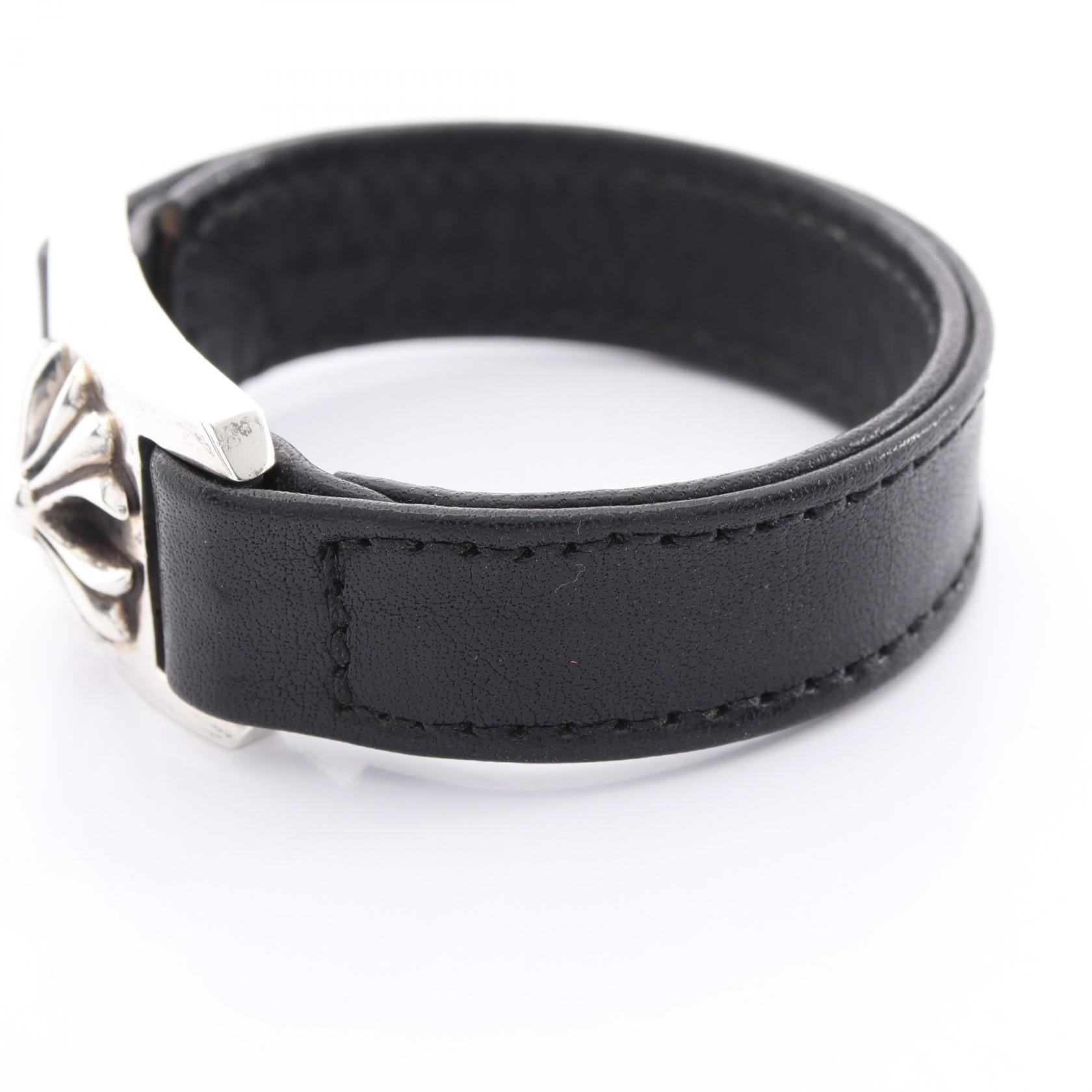 クロムハーツ HARNESS CLASP シルバー レザーブレスレット