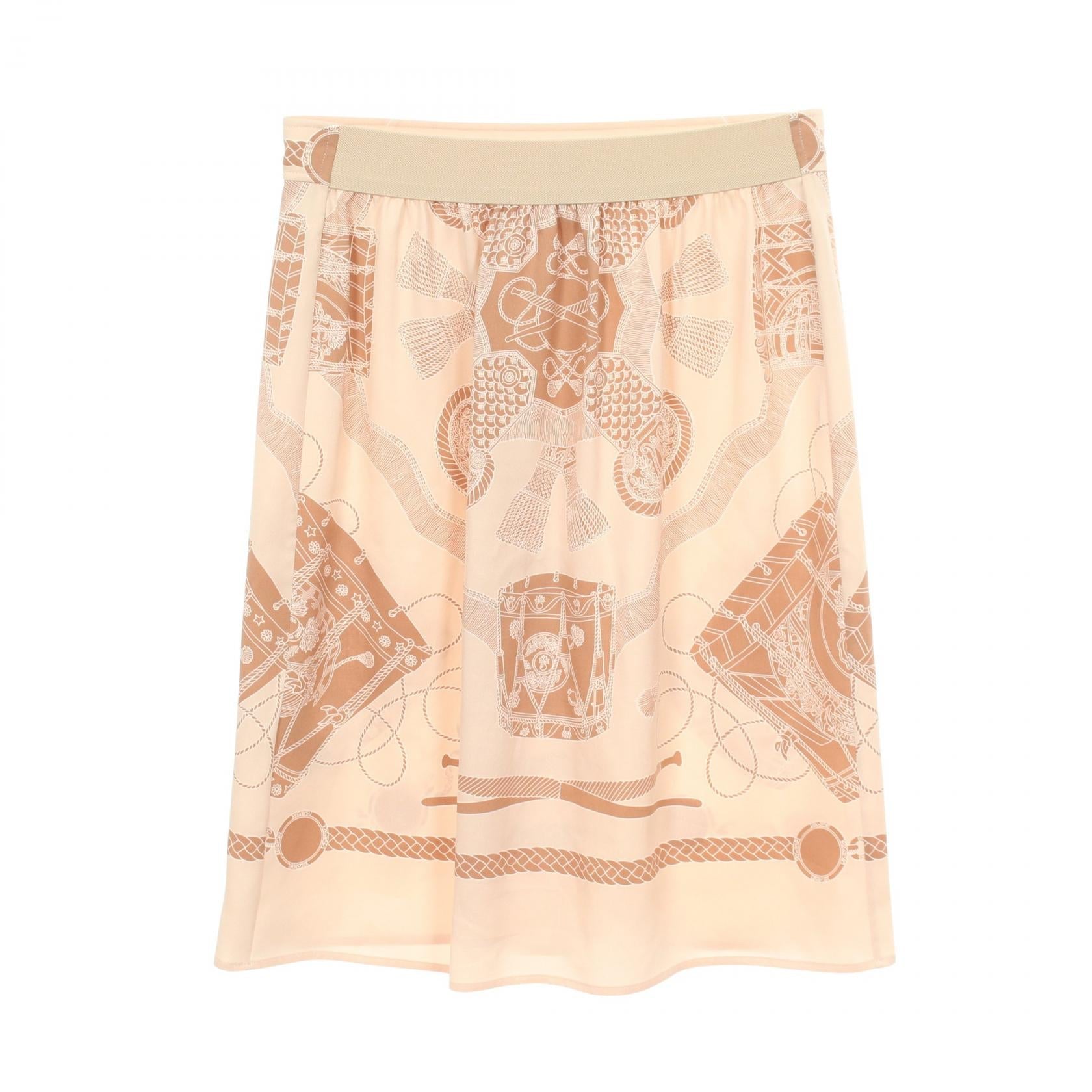 エルメス LES TAMBOURS シルクスカート36