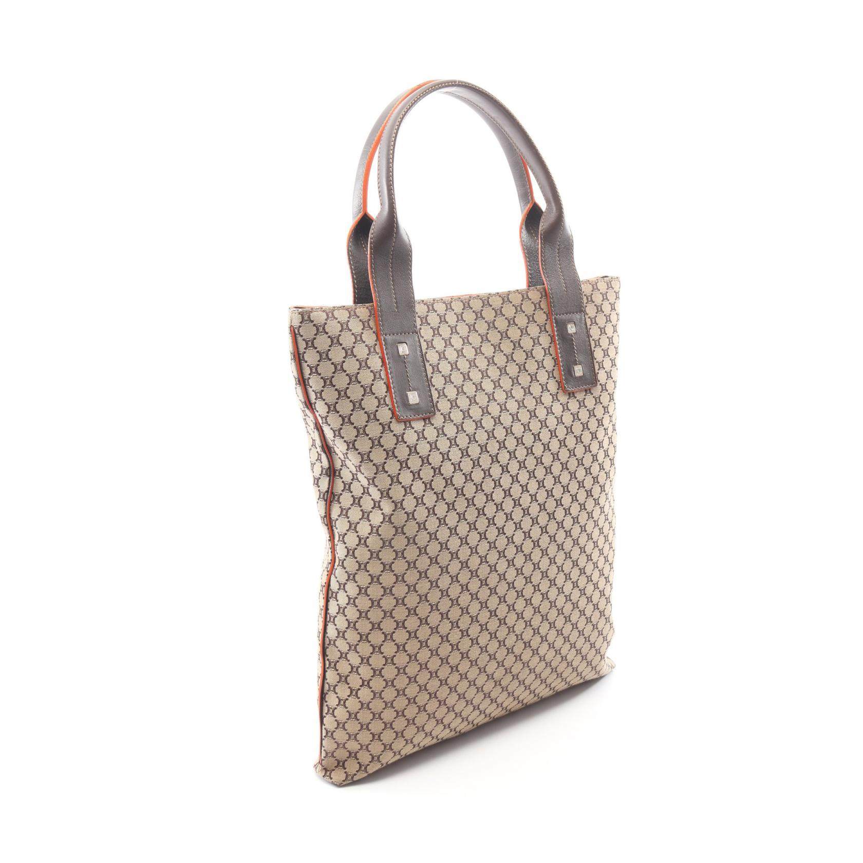 セリーヌ マカダム キャンバス レザー トートバッグ