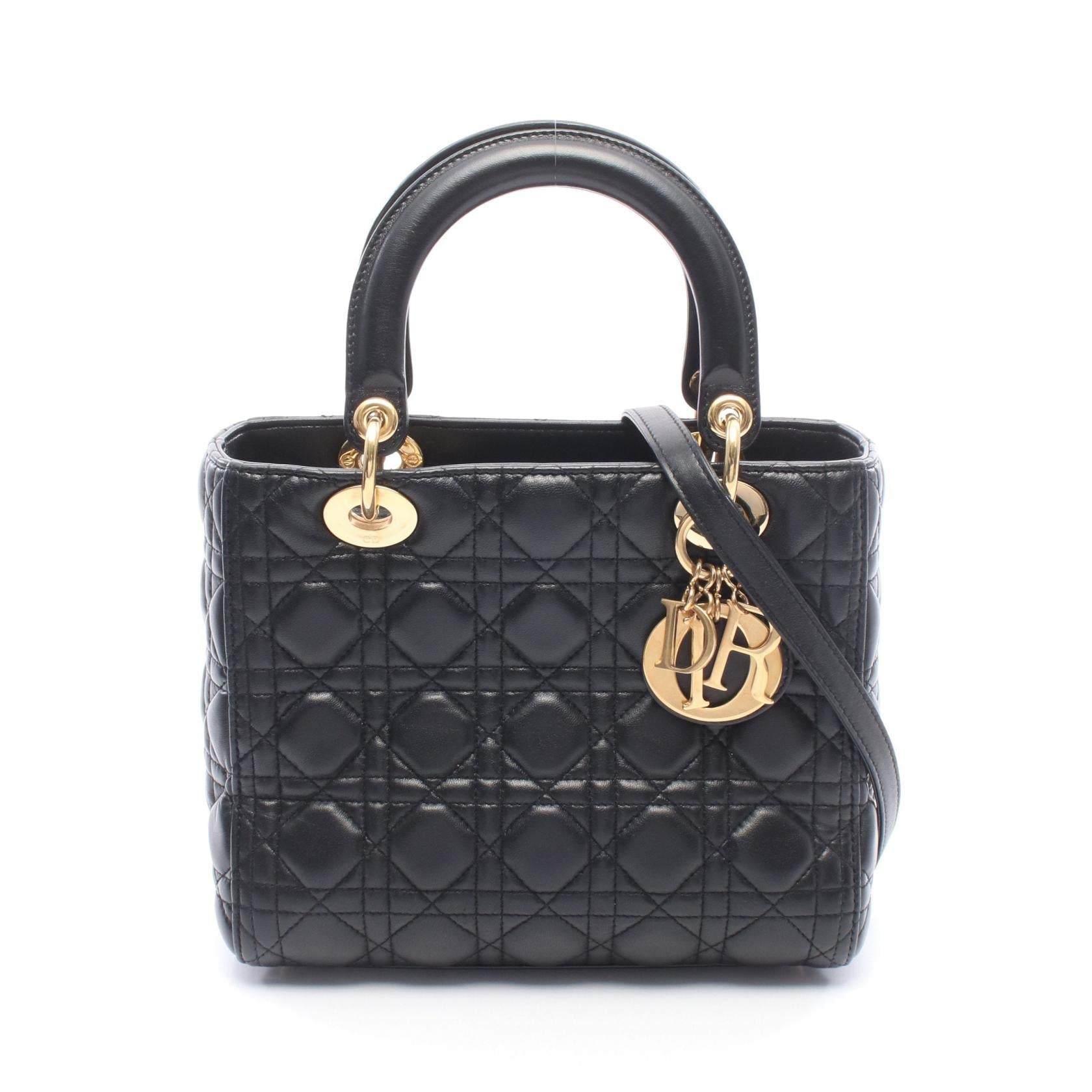 ディオール LADY DIOR レザー ハンドバッグ