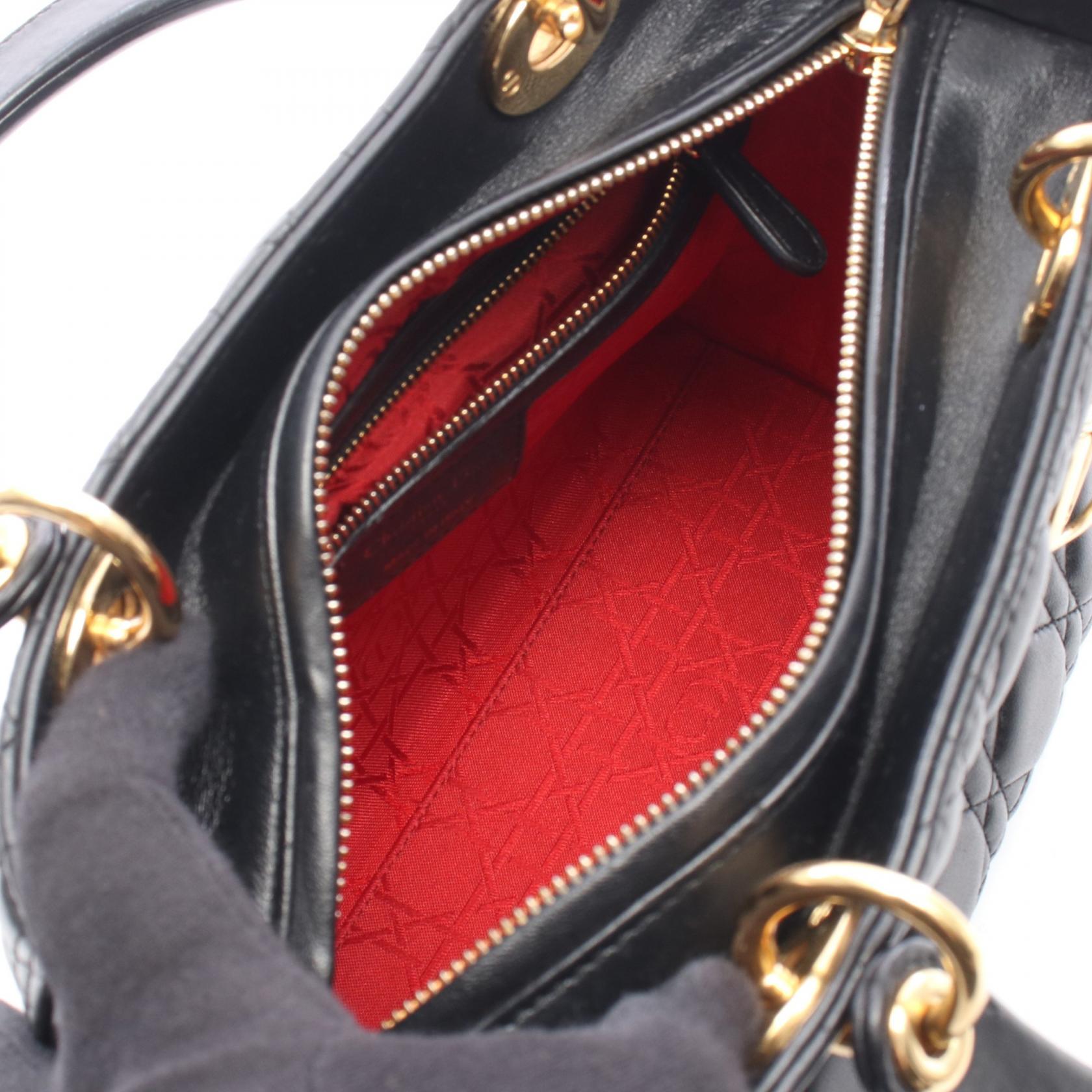 ディオール LADY DIOR レザー ハンドバッグ