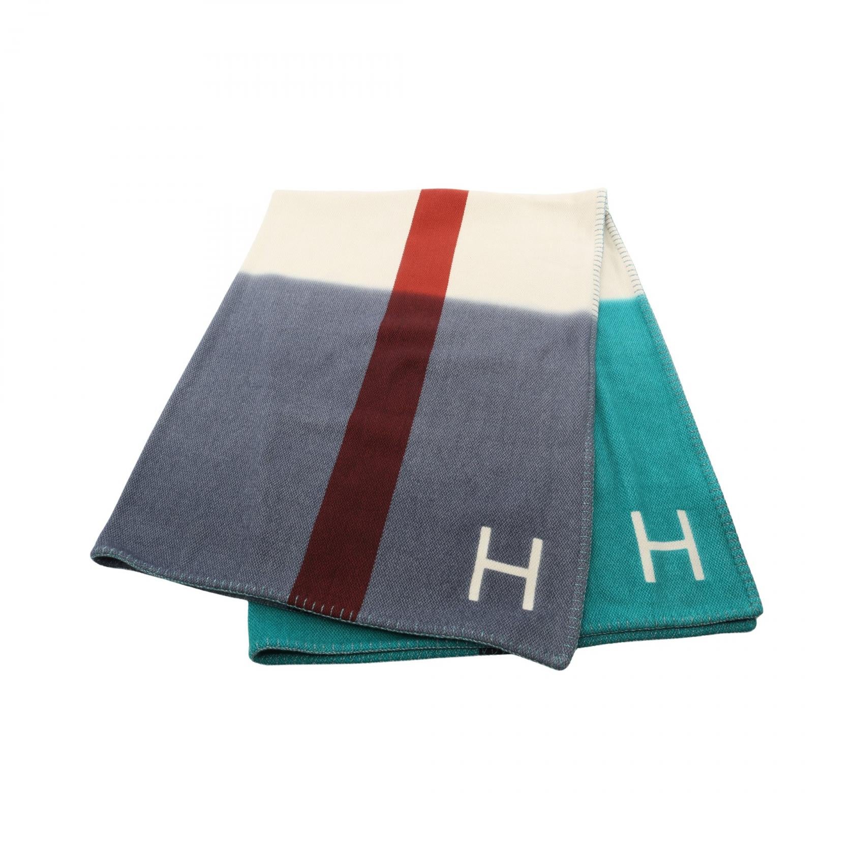 エルメス プレードH Dye カシミヤ ブランケット