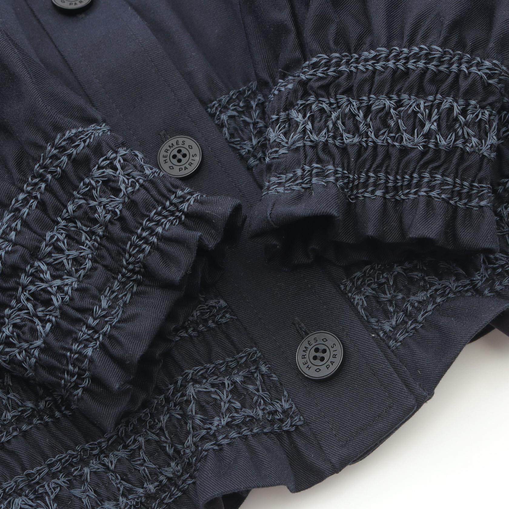 エルメス Veste taille brodee a smocks コットンジャケット