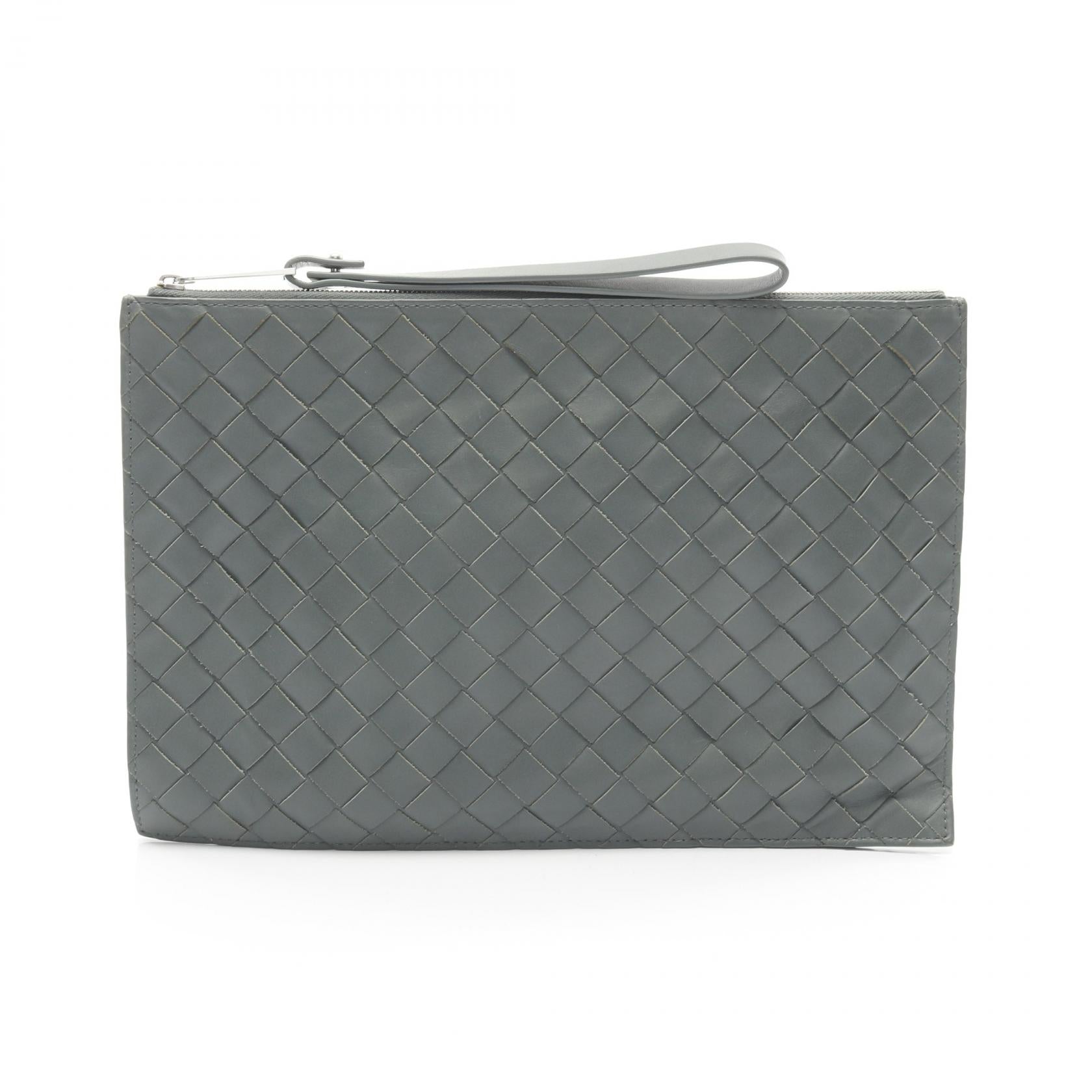 ボッテガ・ヴェネタイントレチャートレザークラッチバッグ