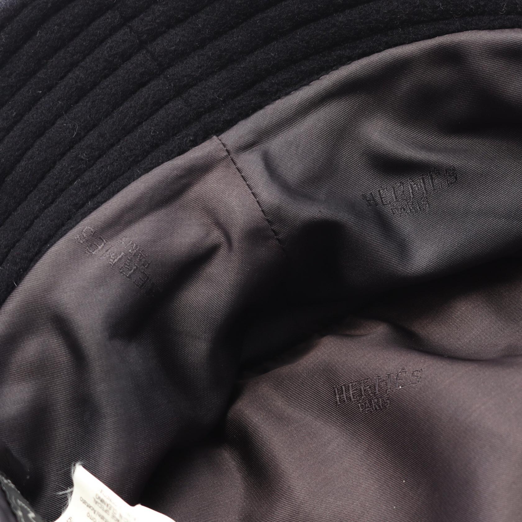 エルメス バケットハット レザーカシミヤハット