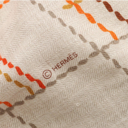 エルメス カレ 140 ピケ セリエ シルク カシミヤ スカーフ