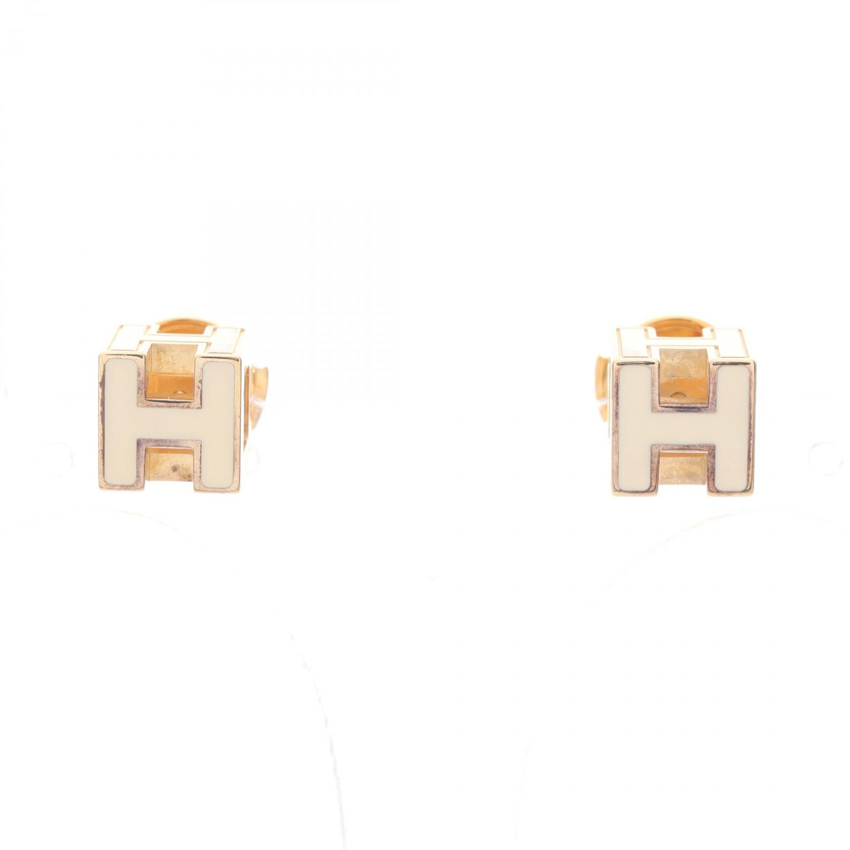 エルメス Caged d'H H キューブ ピアス
