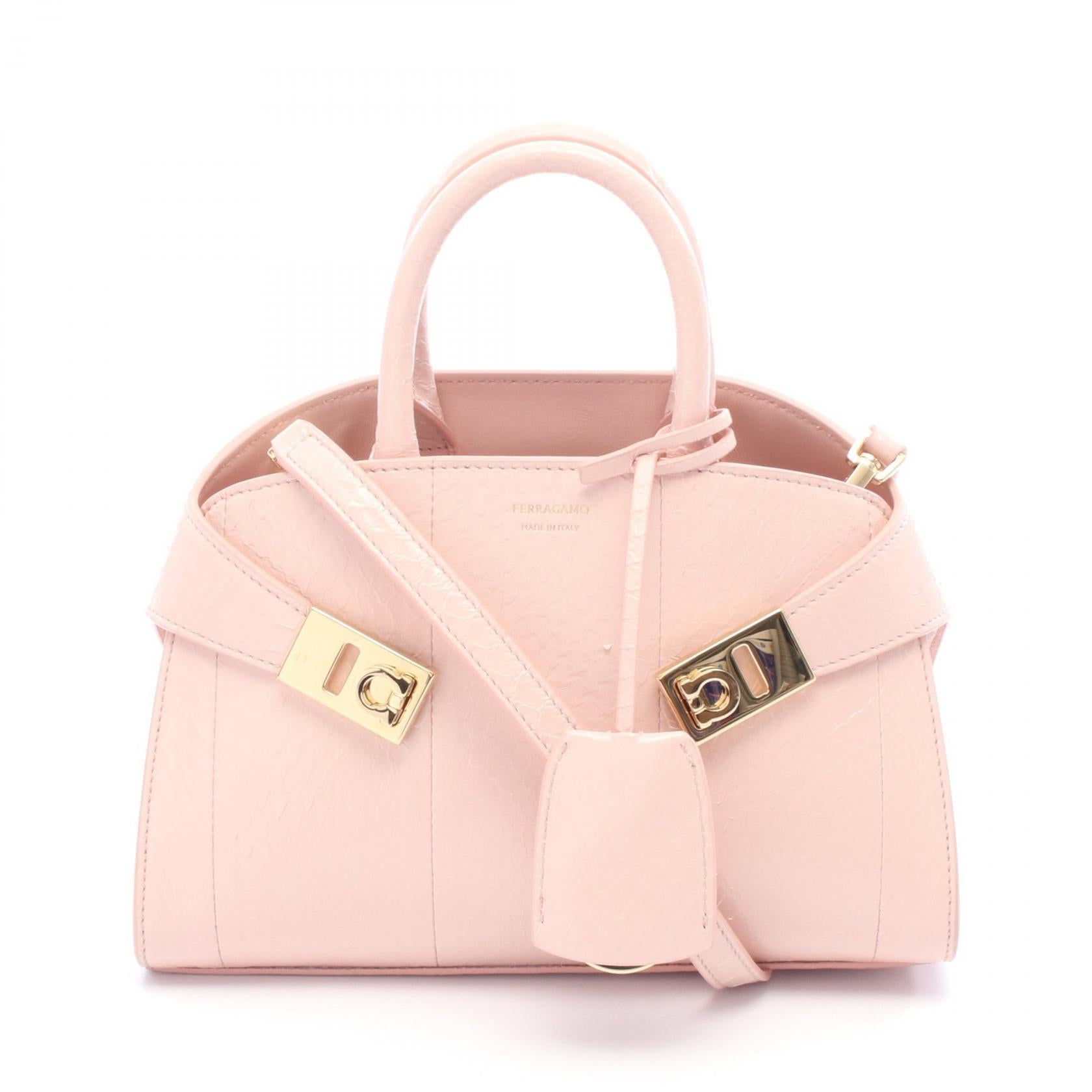 サルヴァトーレ フェラガモ HUG レザーハンドバッグ