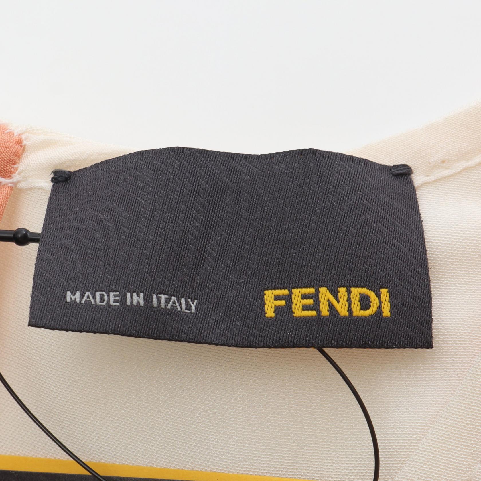 フェンディ カラーブロック ペプラム レーヨンシルク ワンピース