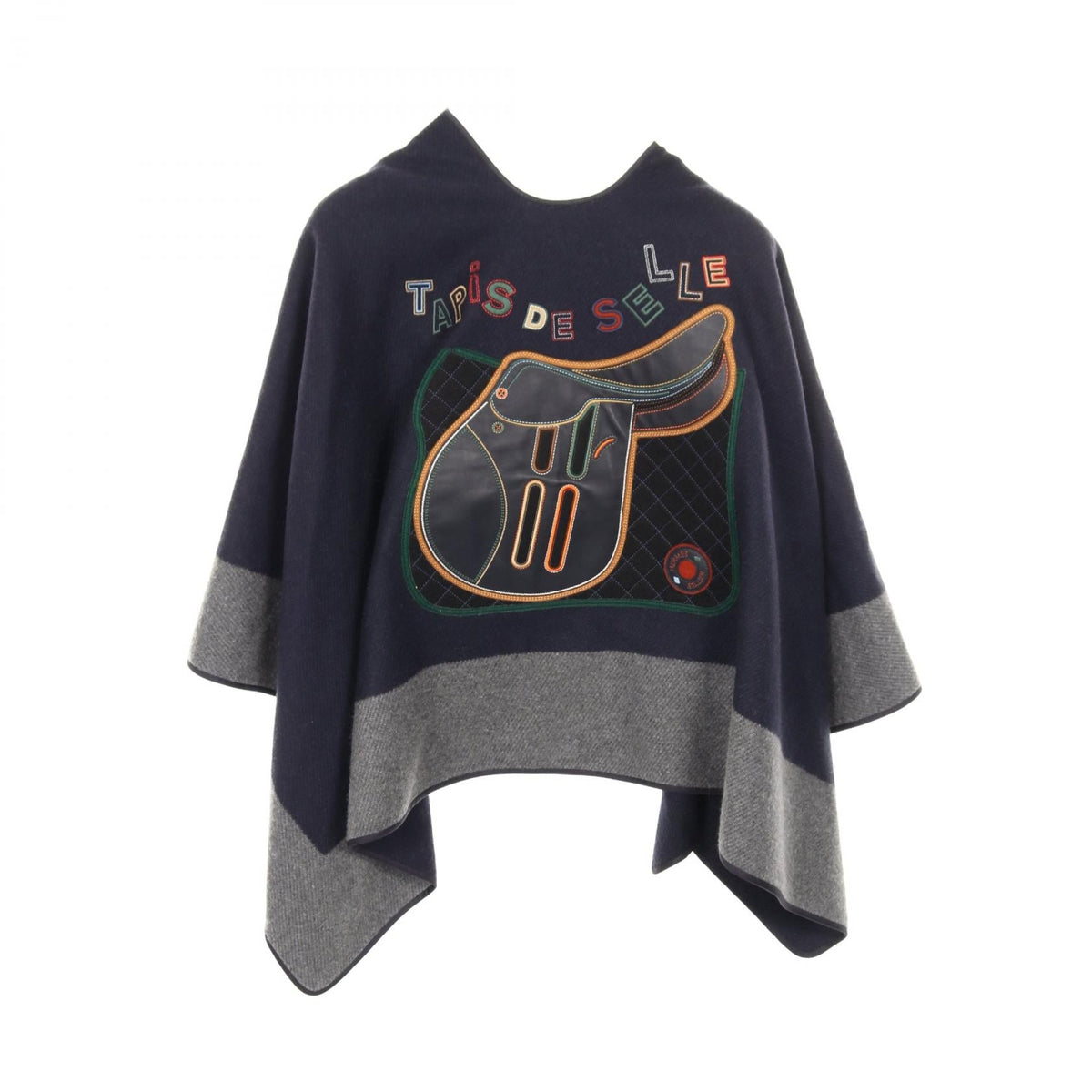 エルメス TAPIS DE SELLE カシミヤポンチョ