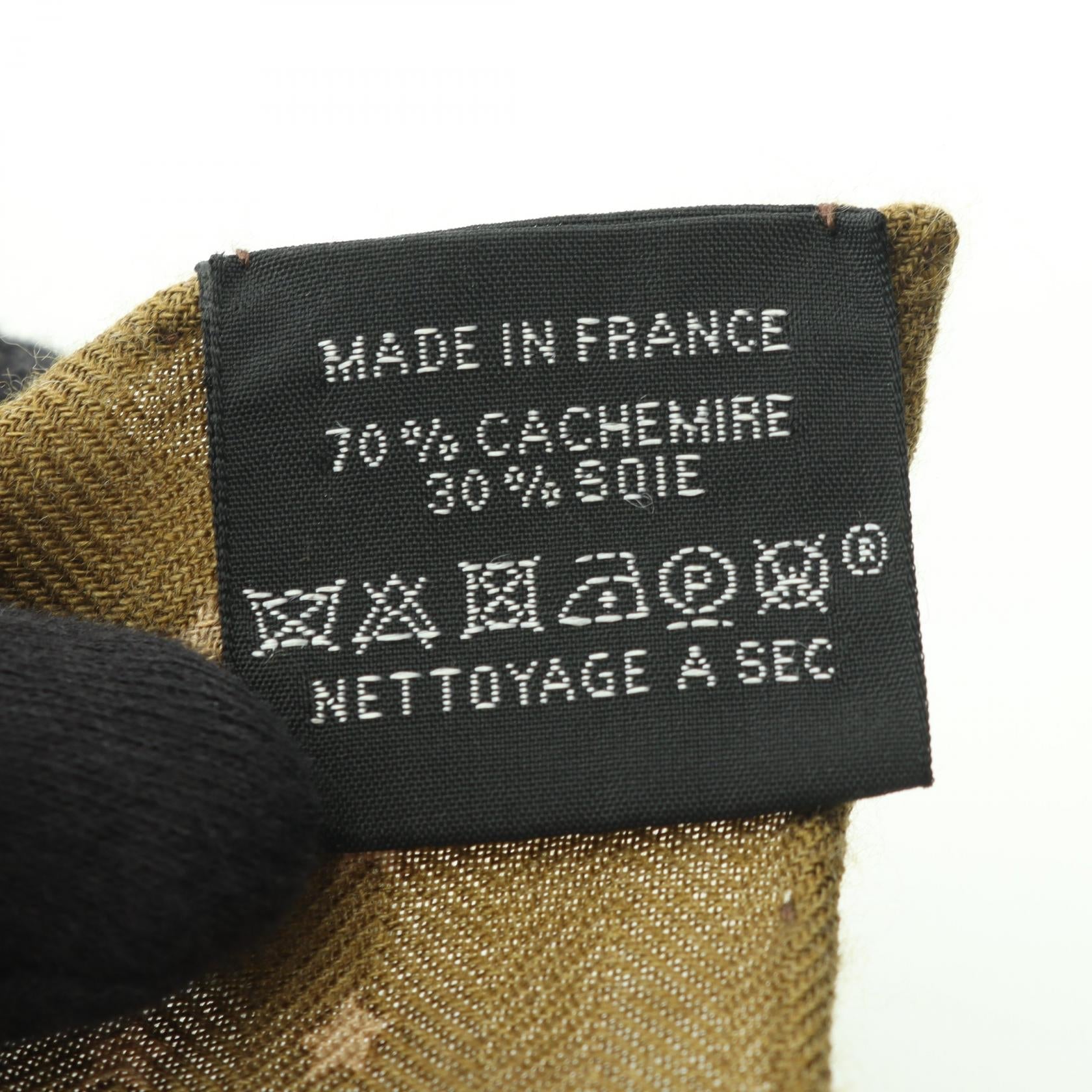 エルメス カレジェアン140 HARNAIS DE COUR Bandana シルクカシミヤスカーフ