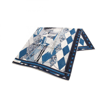 エルメス カレジェアン カレ140 PATCHWORK HORSE シルクカシミヤスカーフ