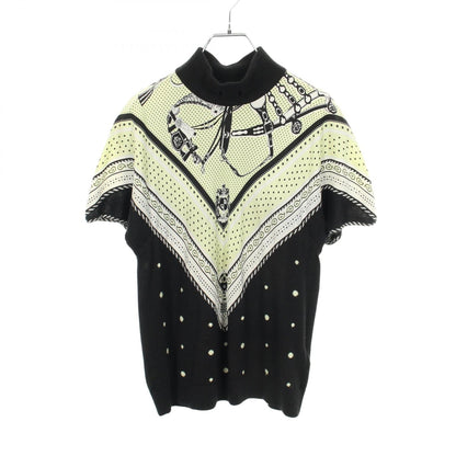 エルメス ツイルレーヌHARNAIS DE COUR カシミヤシルクニット38