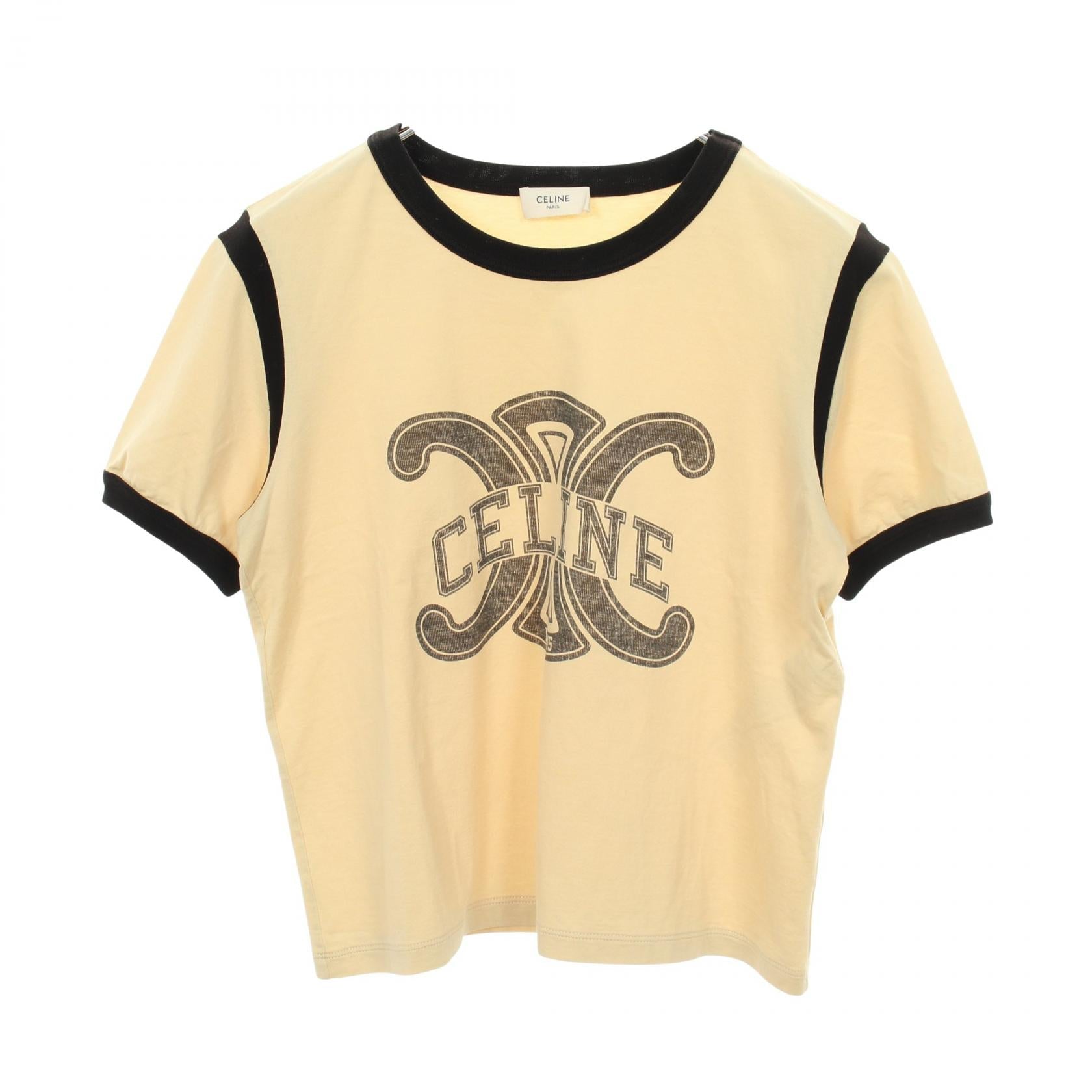セリーヌ トリオンフロゴ コットン半袖Tシャツ