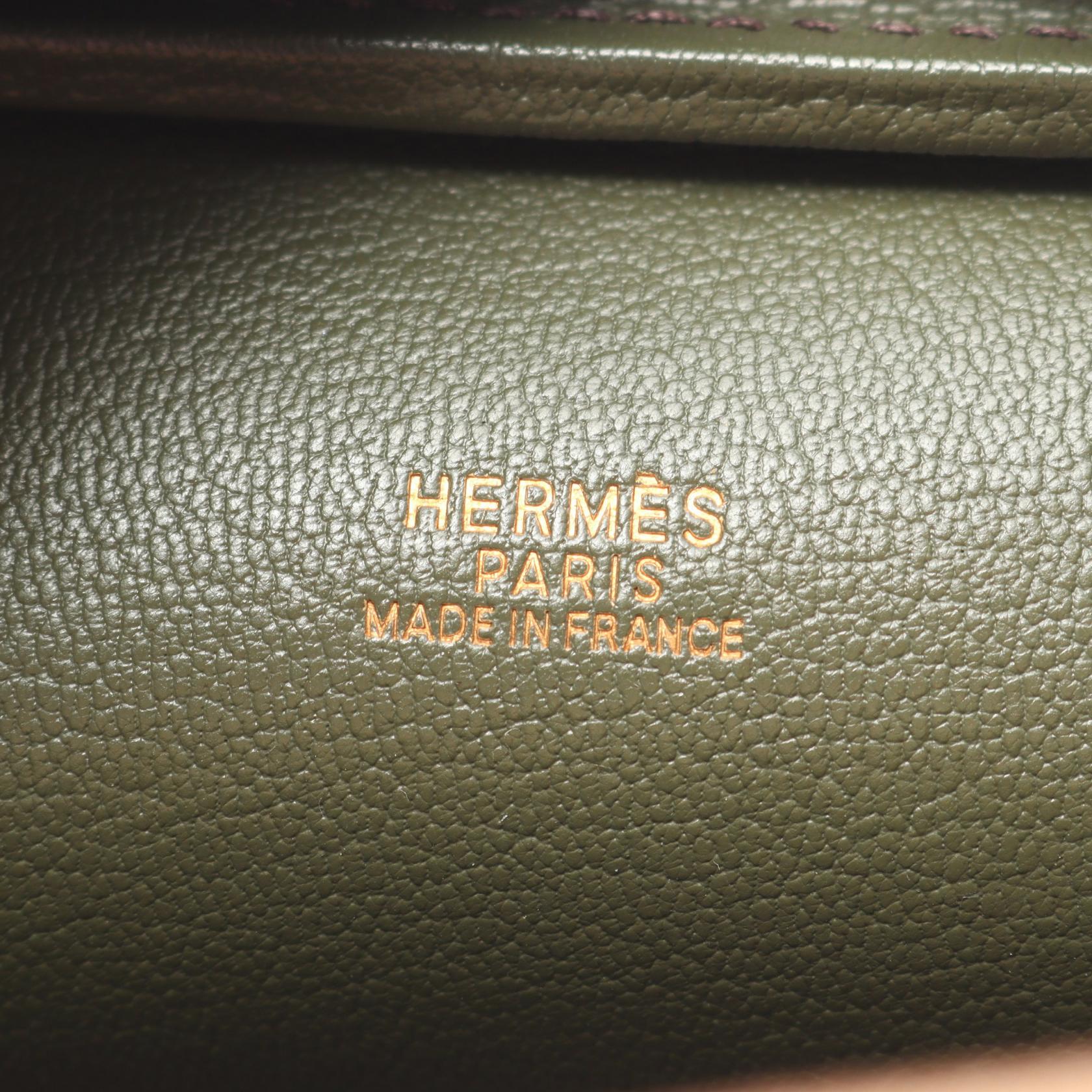 エルメス ミニプリュム20 シェーブル ハンドバッグ