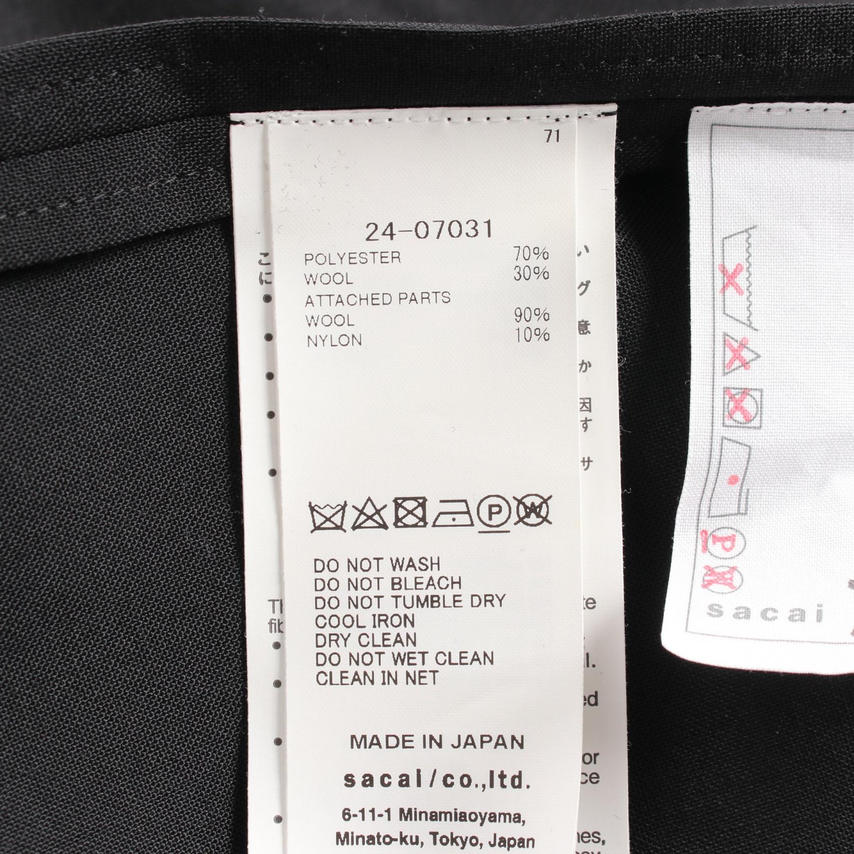 サカイ Suiting Coat Dress ウールポリエステルワンピース