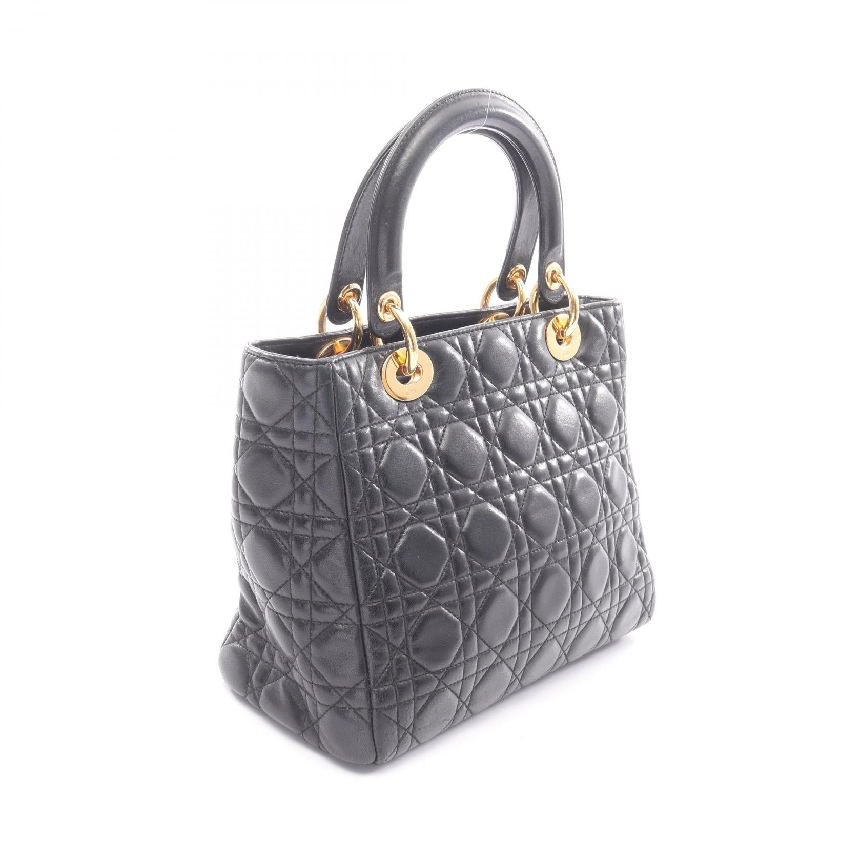 ディオール LADY DIOR レザー ハンドバッグ