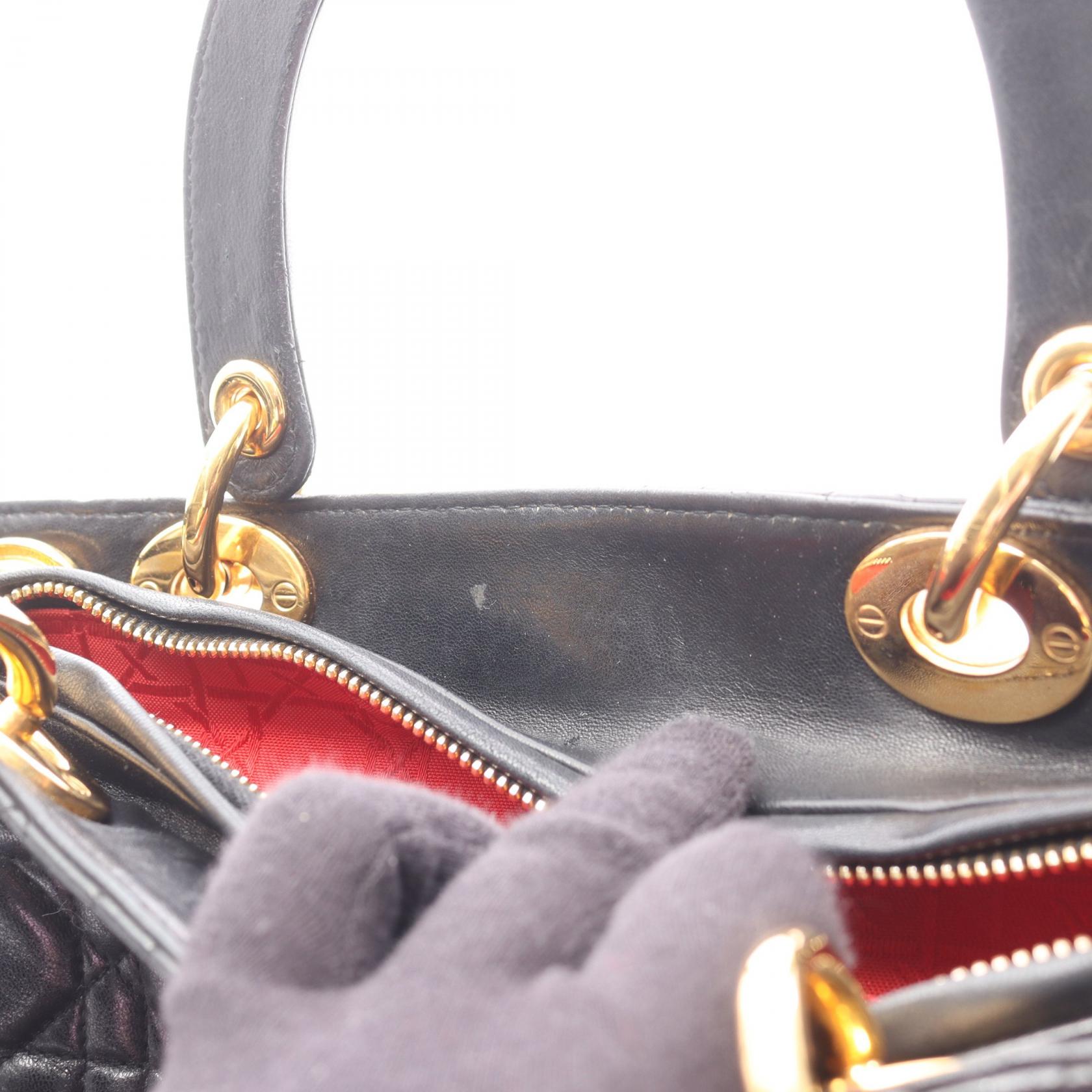 ディオール LADY DIOR レザー ハンドバッグ