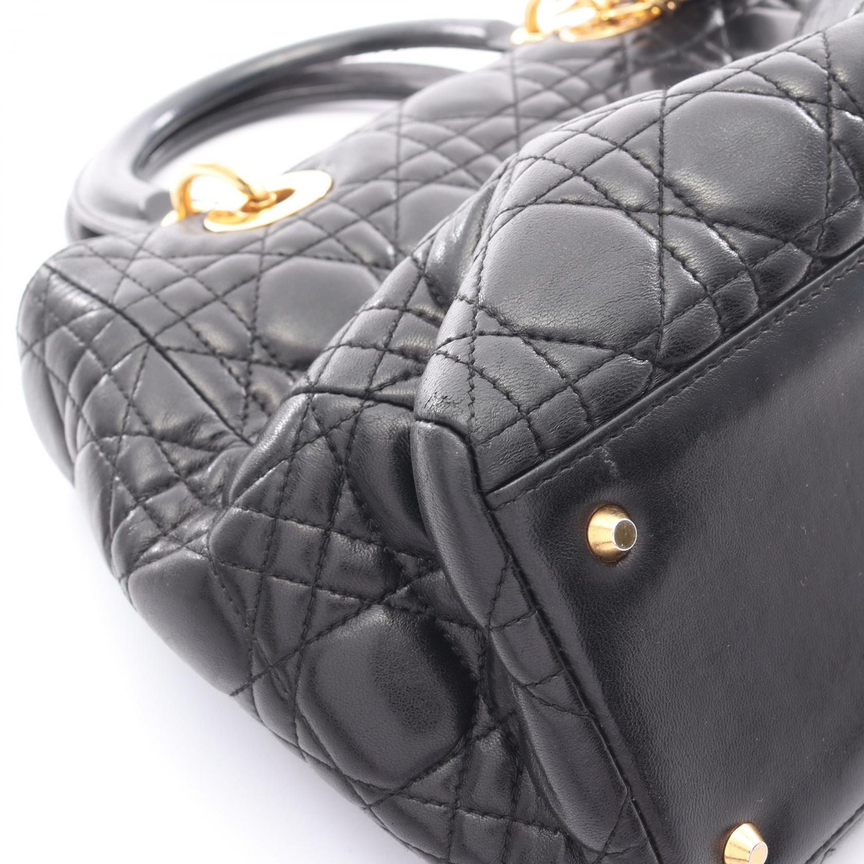 ディオール LADY DIOR レザー ハンドバッグ