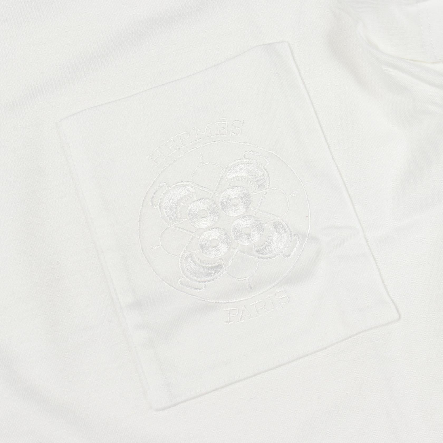 エルメス 刺繍ポケット コットン半袖Tシャツ
