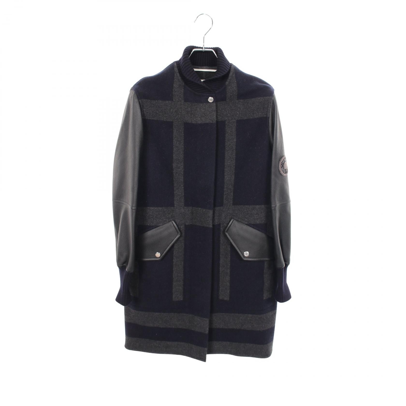 エルメス バーシティ カシミヤ レザー ジャケット
