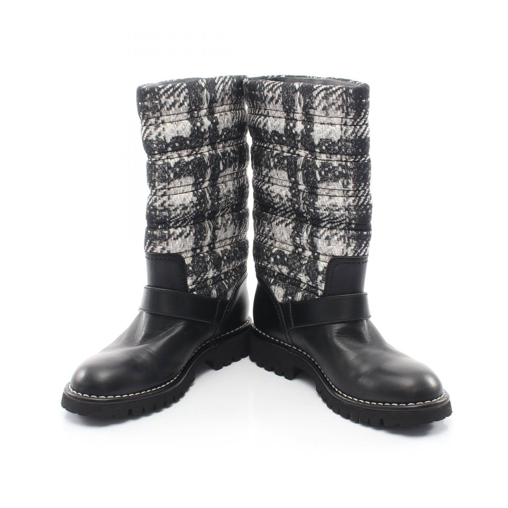 シャネル ココマーク ツイード スノーブーツ