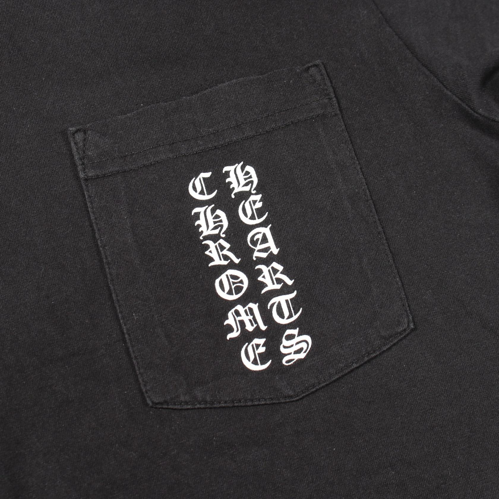 クロムハーツ スクロールラベル コットン半袖Tシャツ