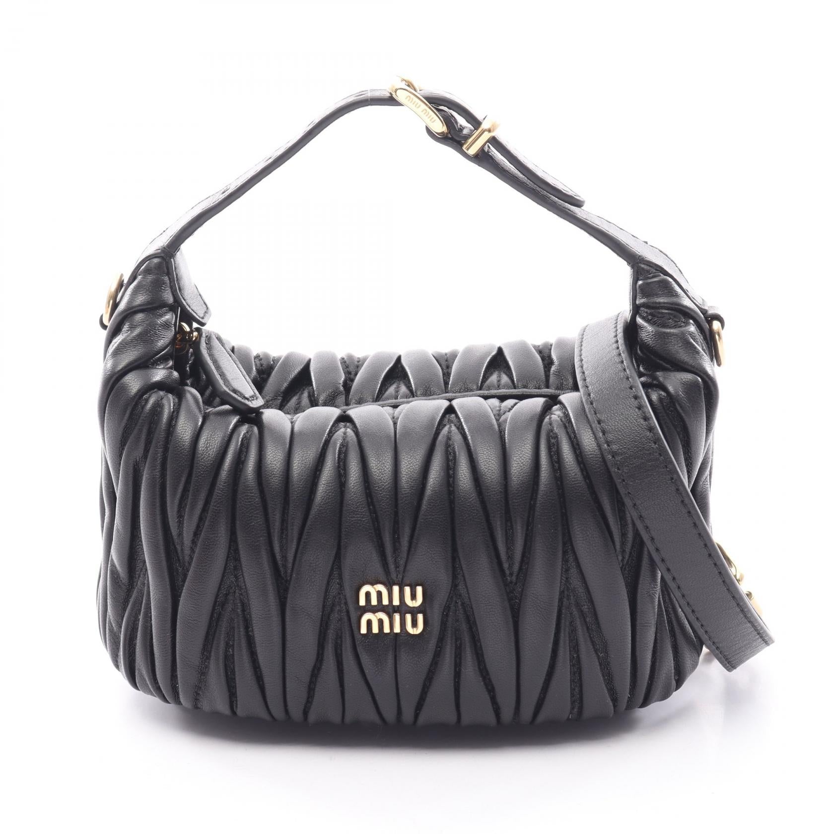 ミュウミュウ MATELASSE MIU レザー2wayハンドバッグ