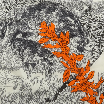 エルメス カレジェアン カレ140 Retour a la Nature シルクカシミヤスカーフ