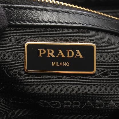 プラダ LOGO JACQUARD キャンバス レザー 2wayハンドバッグ