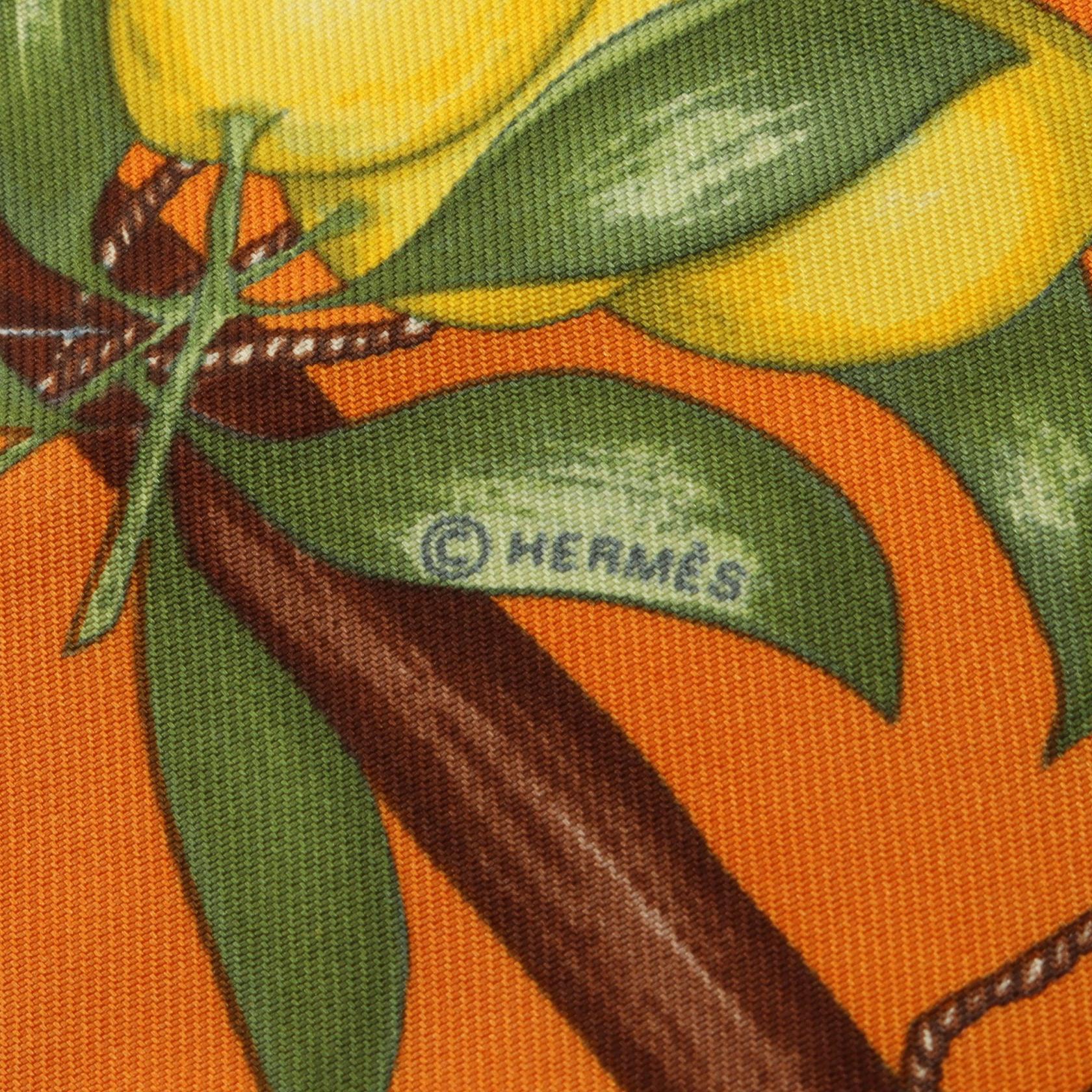 エルメス オランジュエシトロン プチカレ45 シルクスカーフ