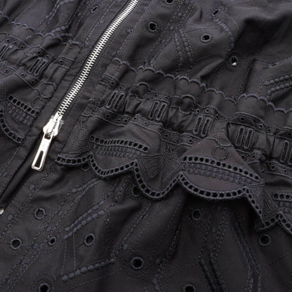 エルメス 刺繍パンチング コットンノースリーブジップブラウス