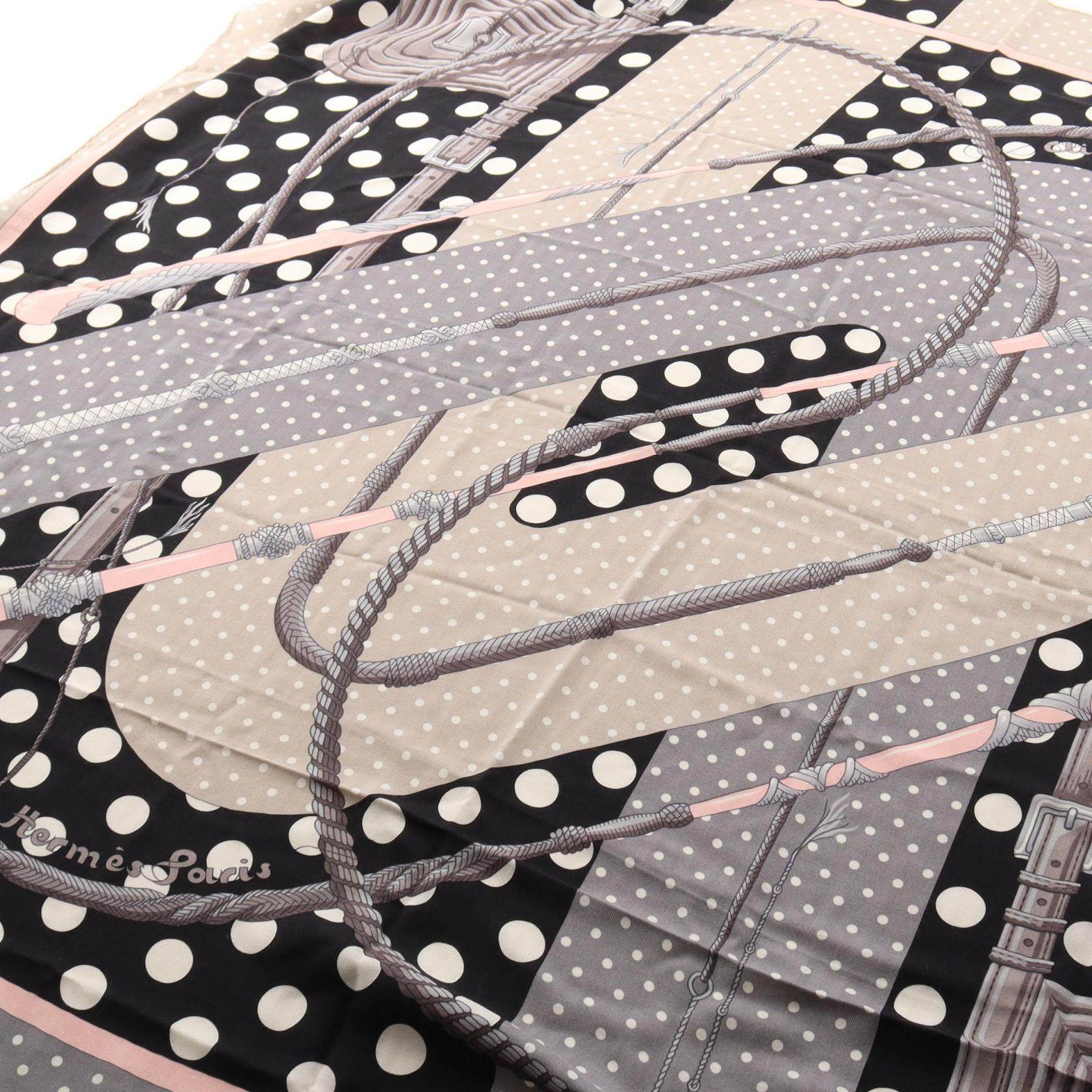 エルメス カレ140 Clic Clac a Pois シルクカシミヤスカーフ