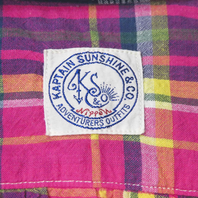 KAPTAIN SUNSHINE 60'S S/S チェック シャツ コットン シャツ