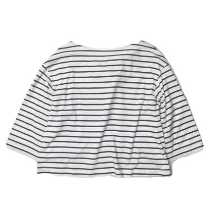 スティーブン アラン バック リボン ボート ネック ボーダー カットソー Tシャツ