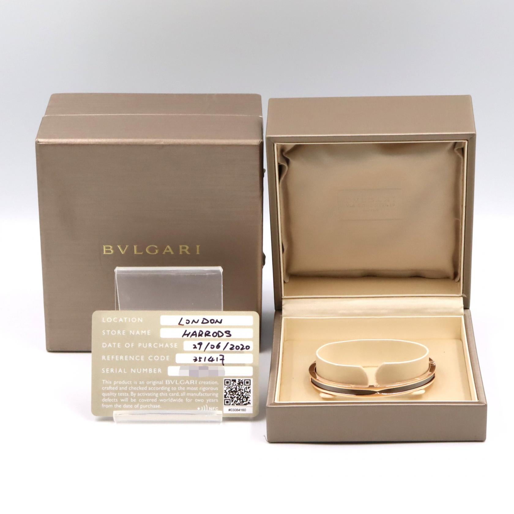 ブルガリ B-zero1 K18PG セラミック バングル サイズ 17