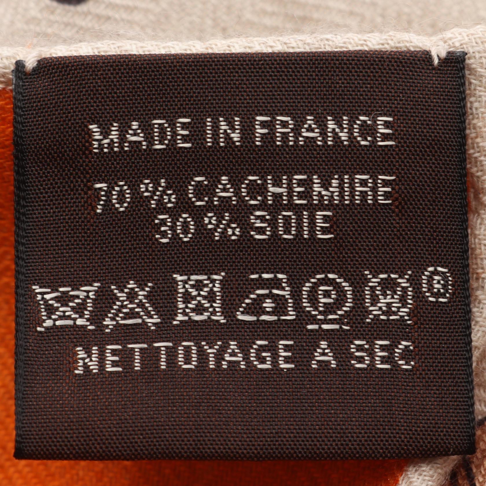 エルメス LES CHEVAUX DECHAINES シルクカシミヤスカーフ