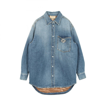グッチ Washed Organic Denim Shirt コットンジャケット