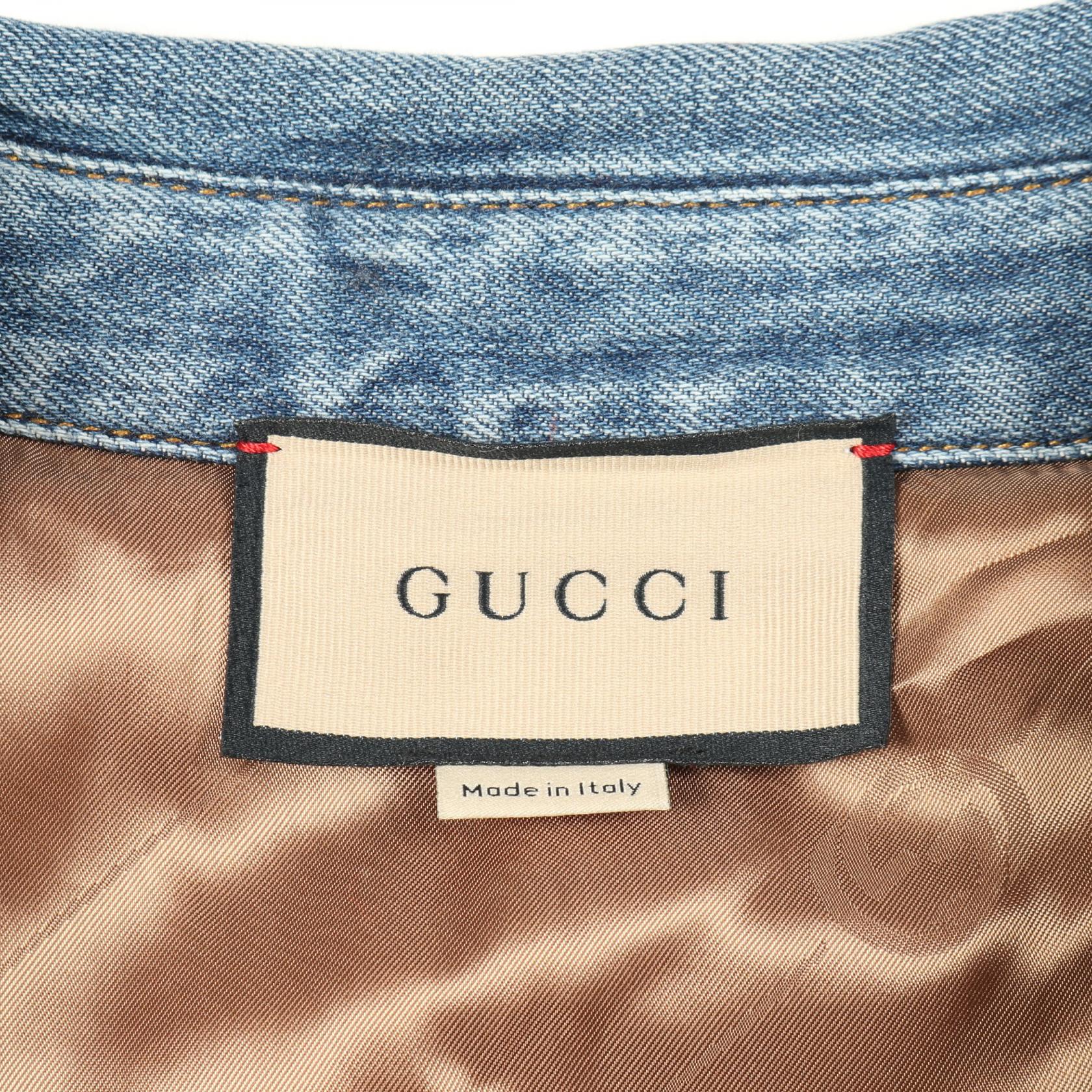 グッチ Washed Organic Denim Shirt コットンジャケット