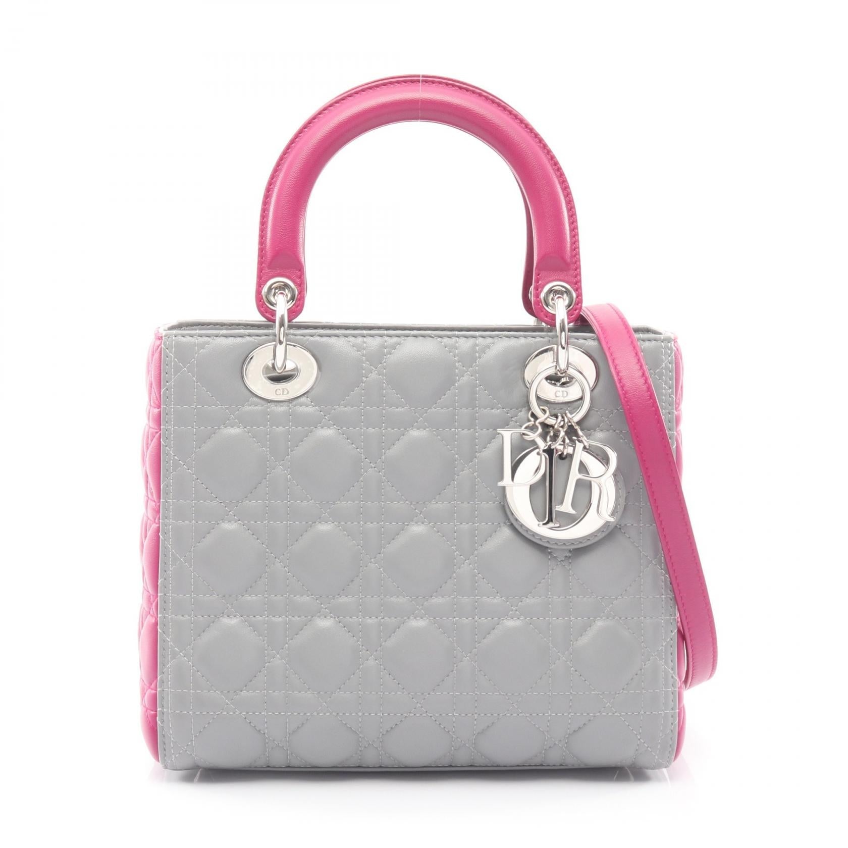ディオール LADY DIOR レザー ハンドバッグ