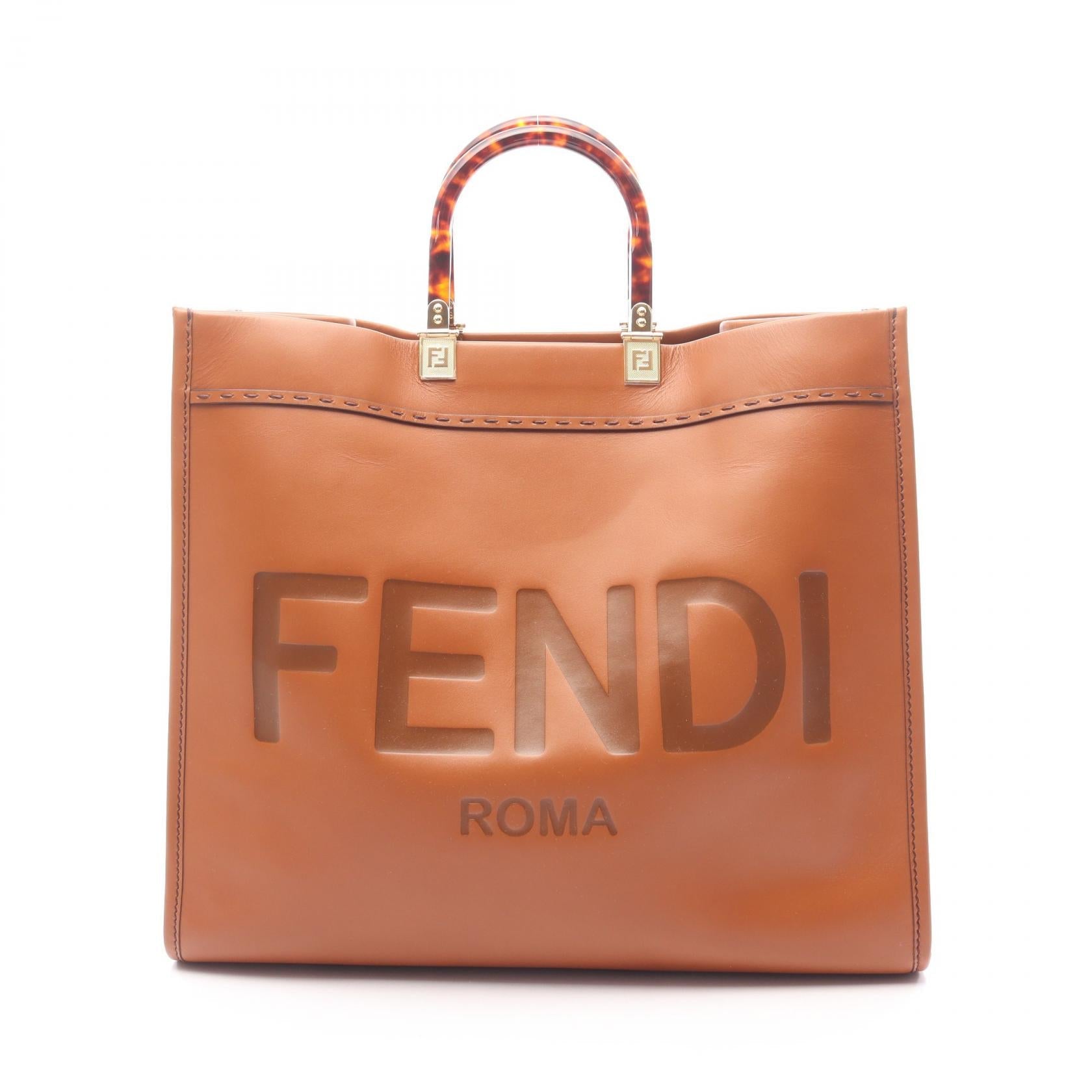 フェンディ サンシャインラージ レザートートバッグ