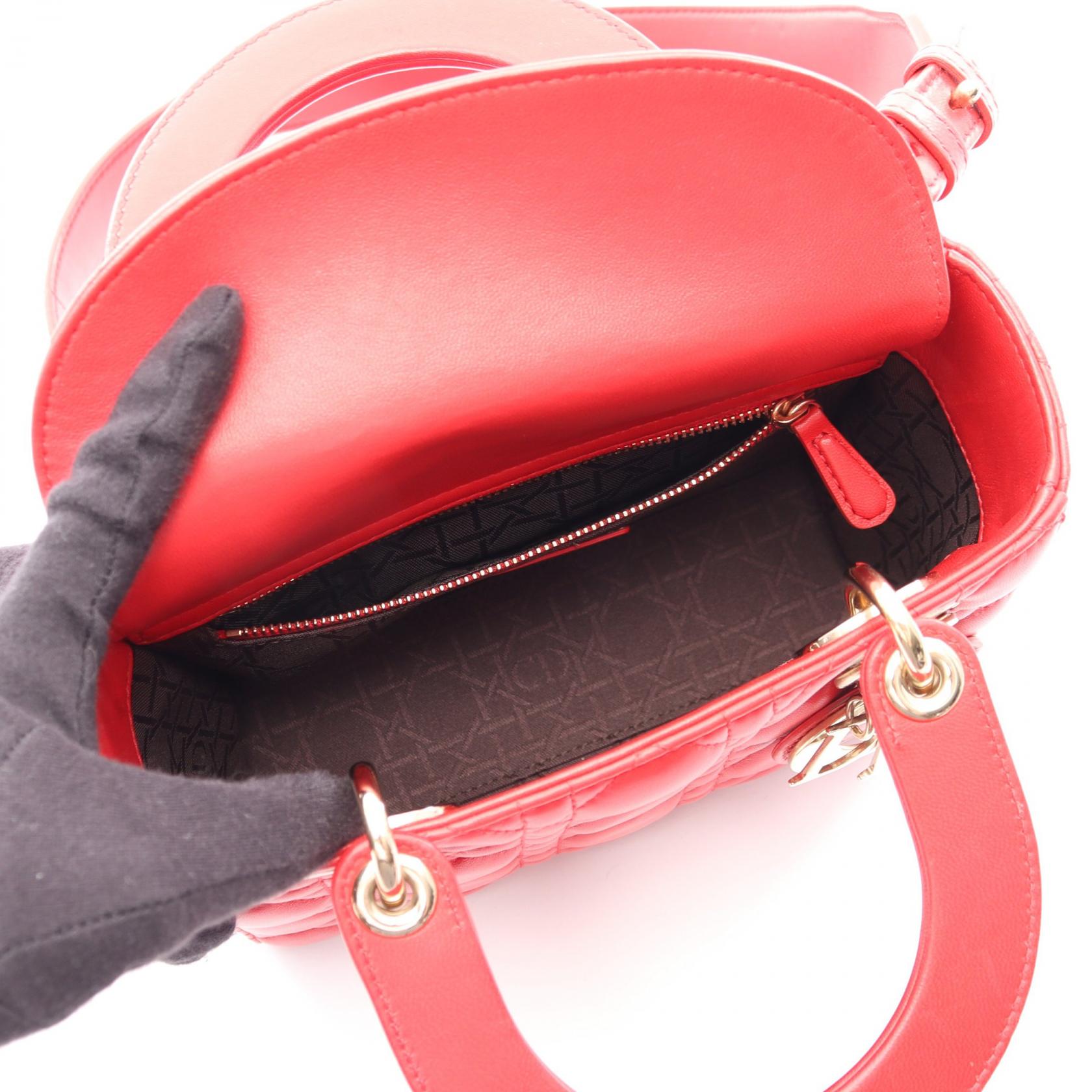 ディオール LADY DIOR MY ABCDIOR レザー ハンドバッグ