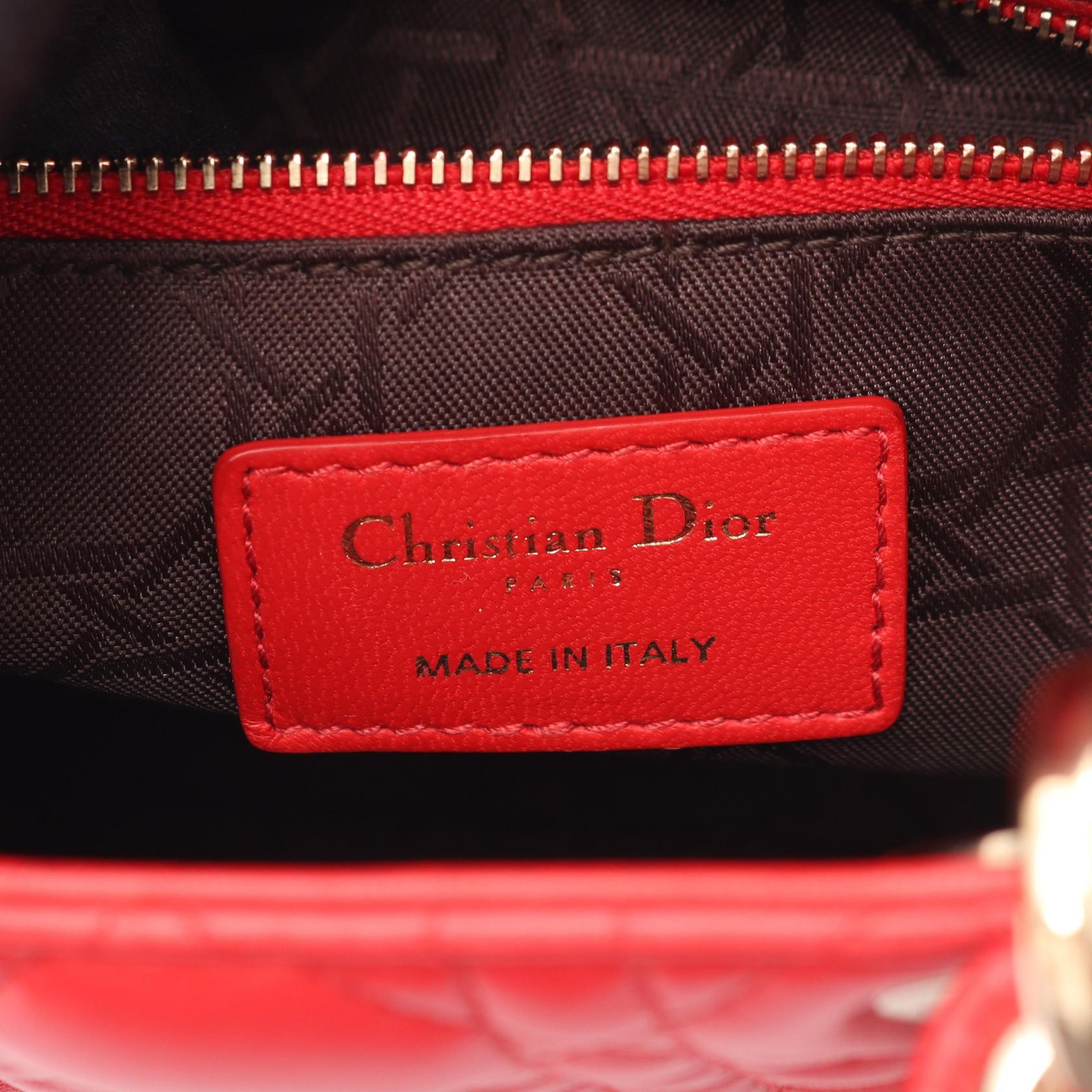 ディオール LADY DIOR MY ABCDIOR レザー ハンドバッグ