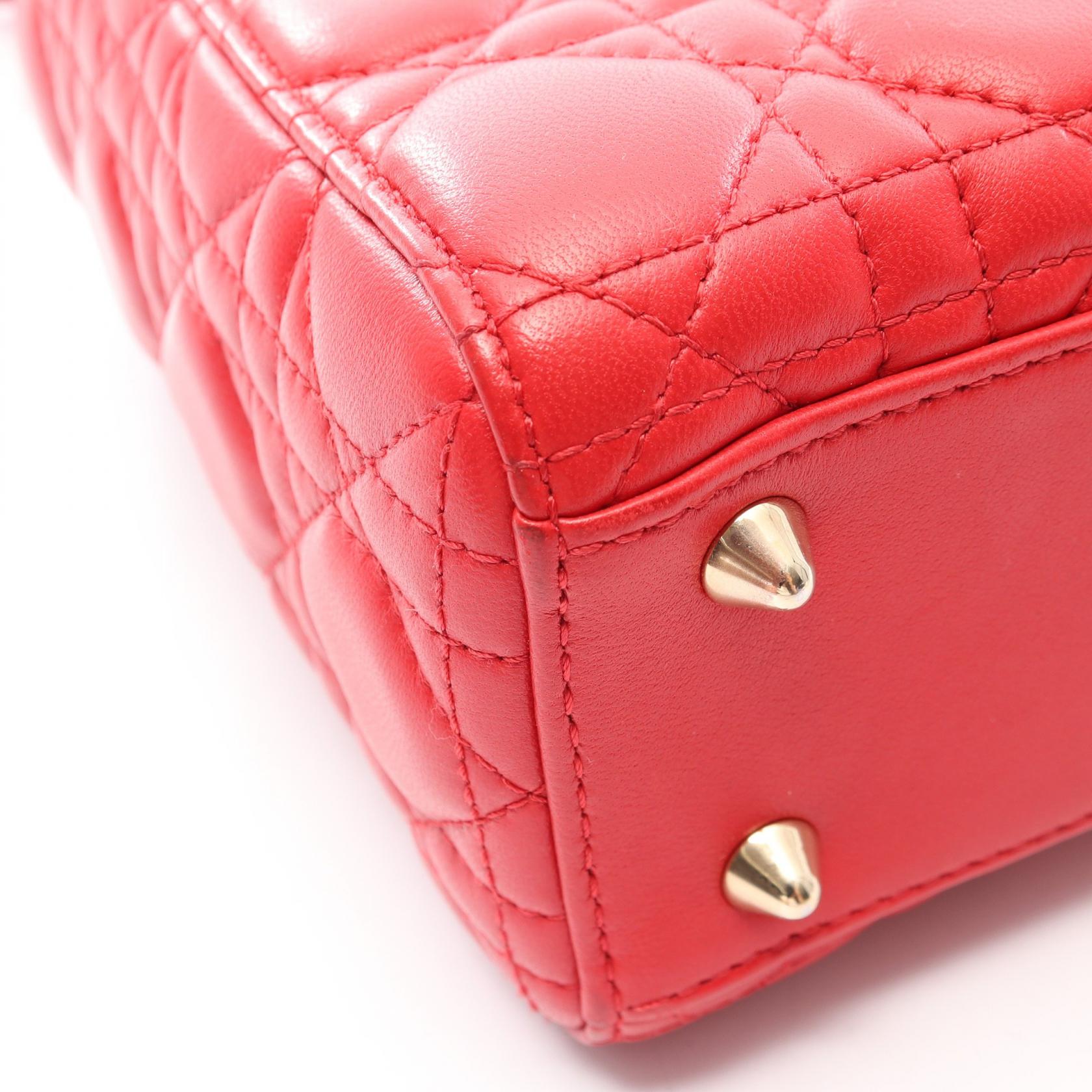 ディオール LADY DIOR MY ABCDIOR レザー ハンドバッグ