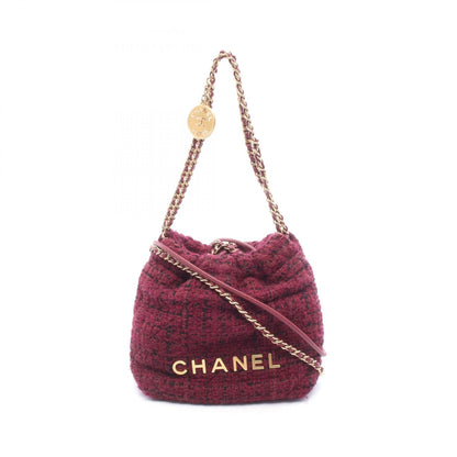 シャネル CHANEL 22 ファブリックレザーショルダーバッグ