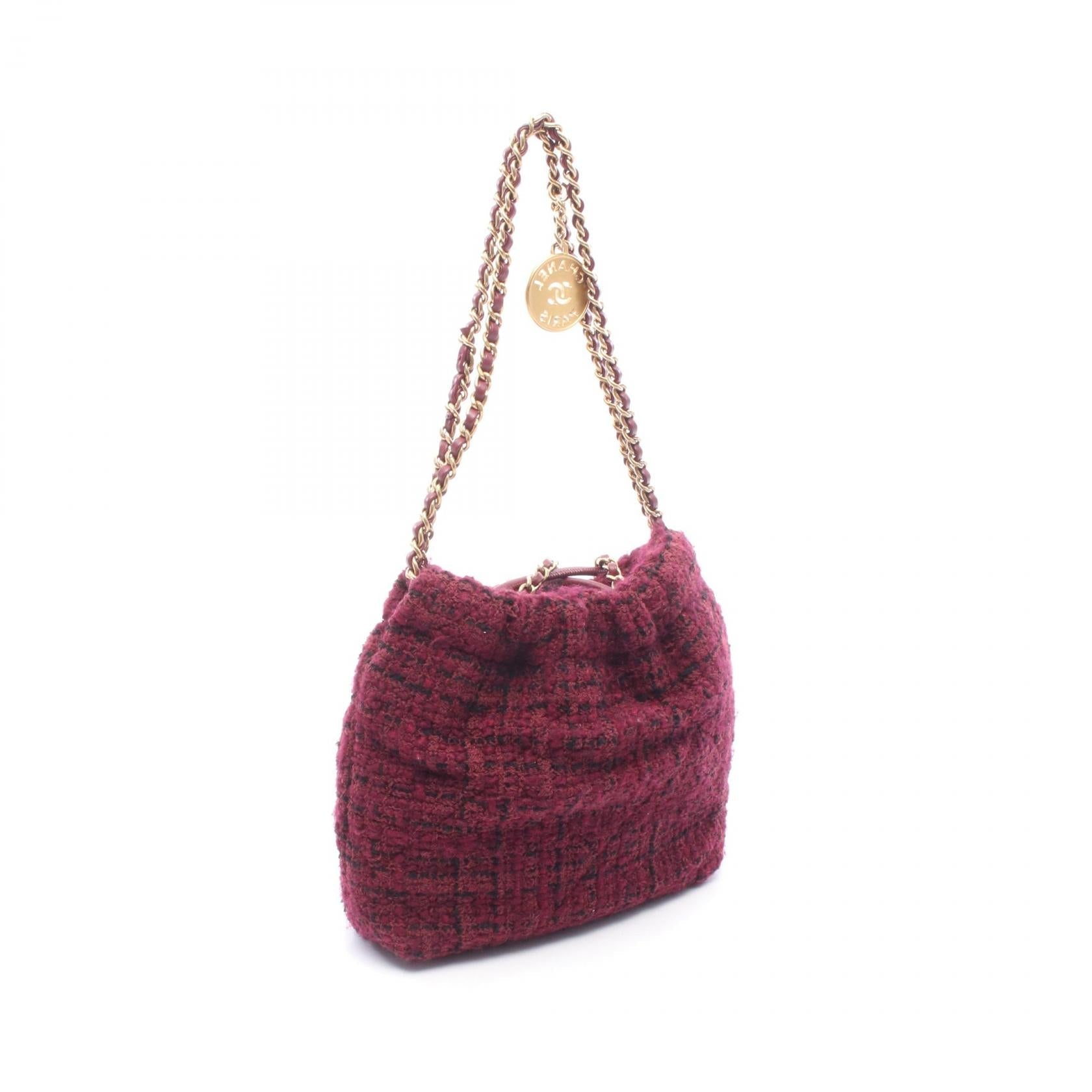 シャネル CHANEL 22 ファブリックレザーショルダーバッグ