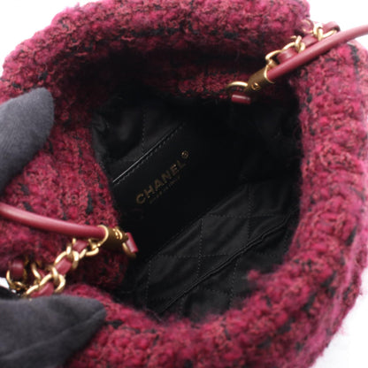 シャネル CHANEL 22 ファブリックレザーショルダーバッグ