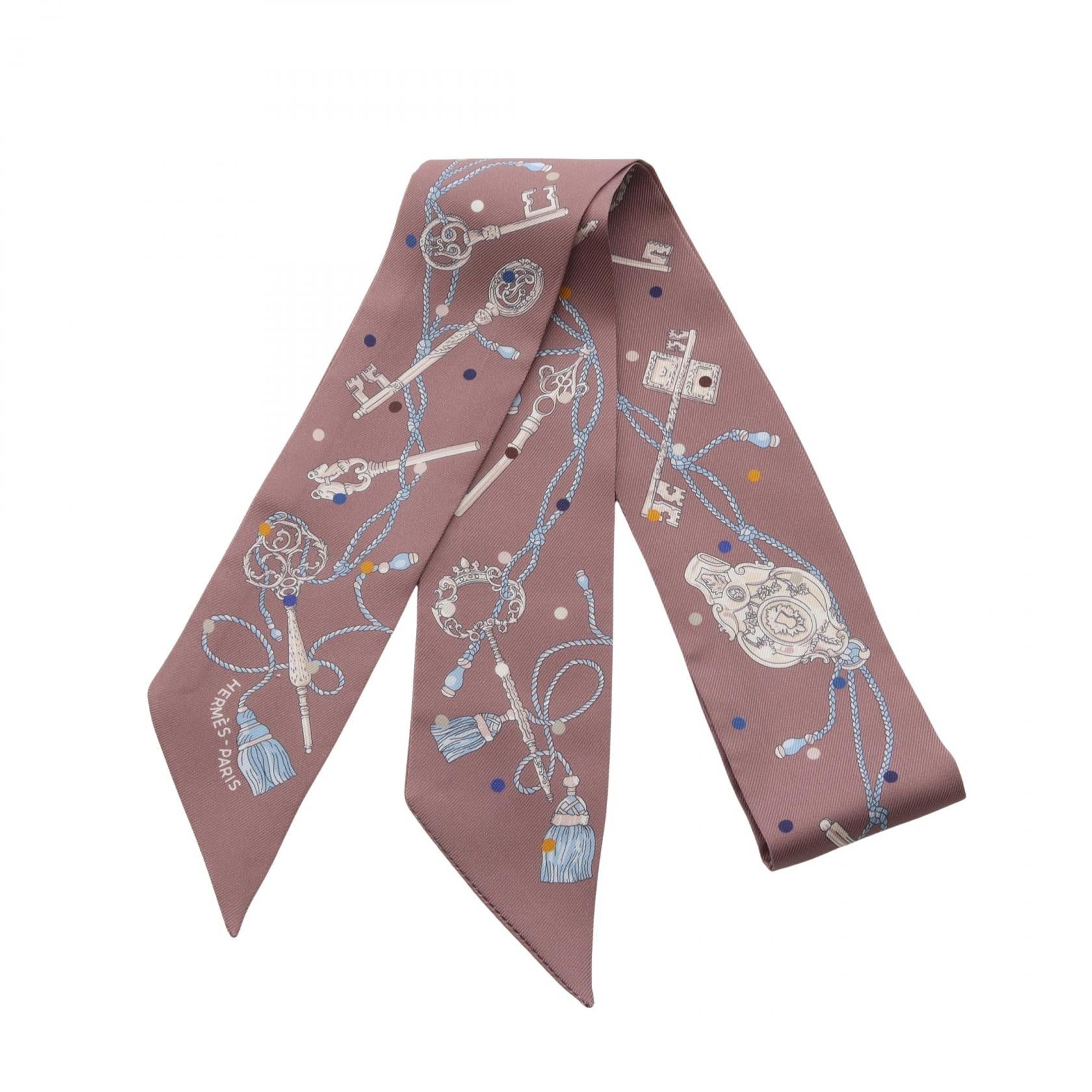 エルメス ツイリー Les Cles a Pois シルクスカーフ