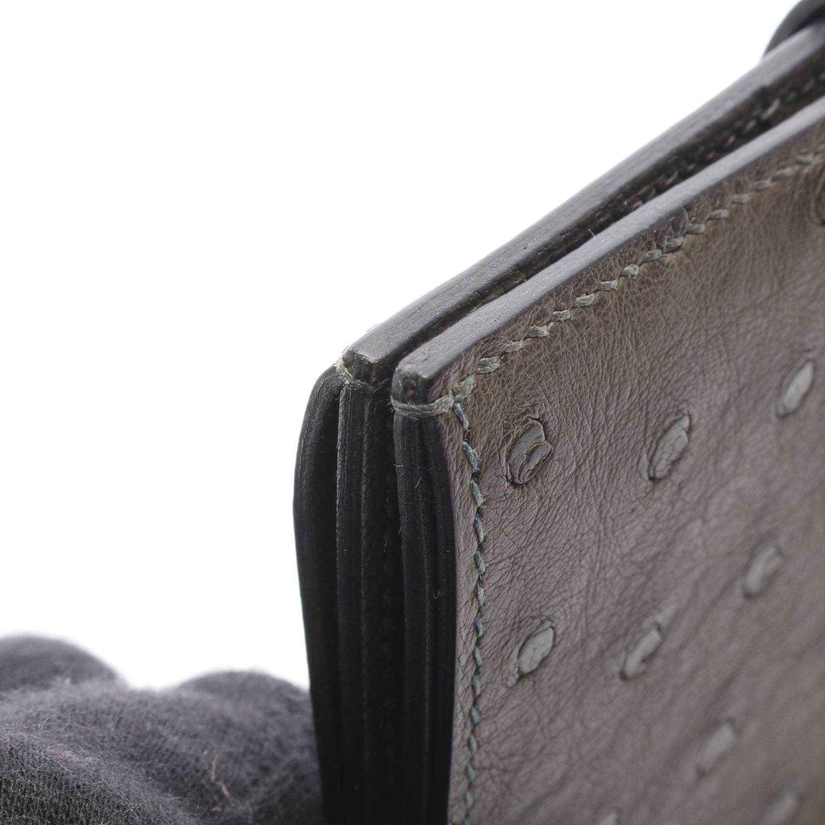 エルメス ベアンコンパクト オーストリッチ 二つ折り財布