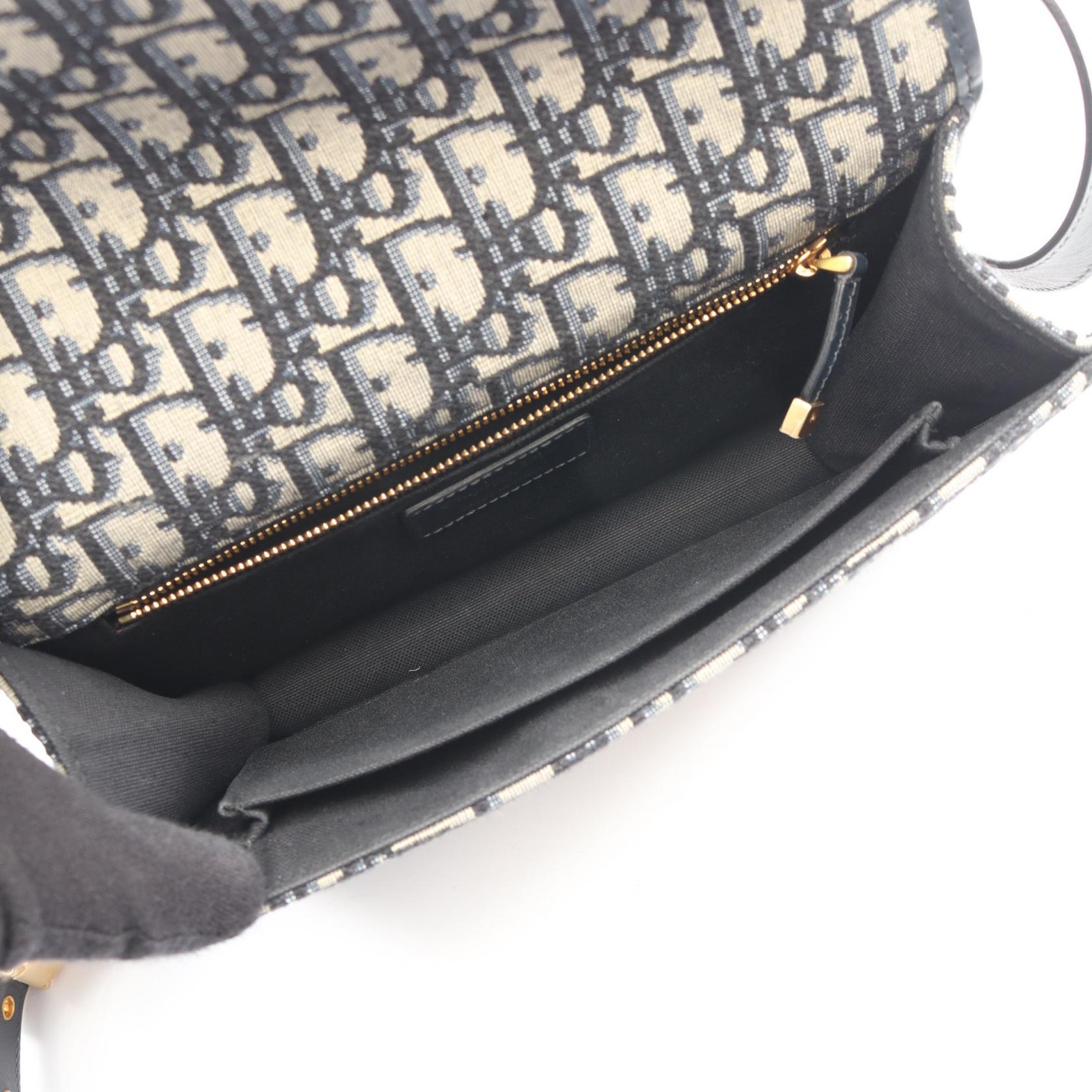 ディオール 30 MONTAIGNE オブリーク ジャカード キャンバス レザー ショルダーバッグ